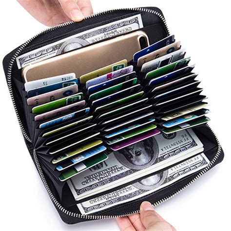 rfid leather wallet with 36 card slots|genuine leather rfid blocking wallet.